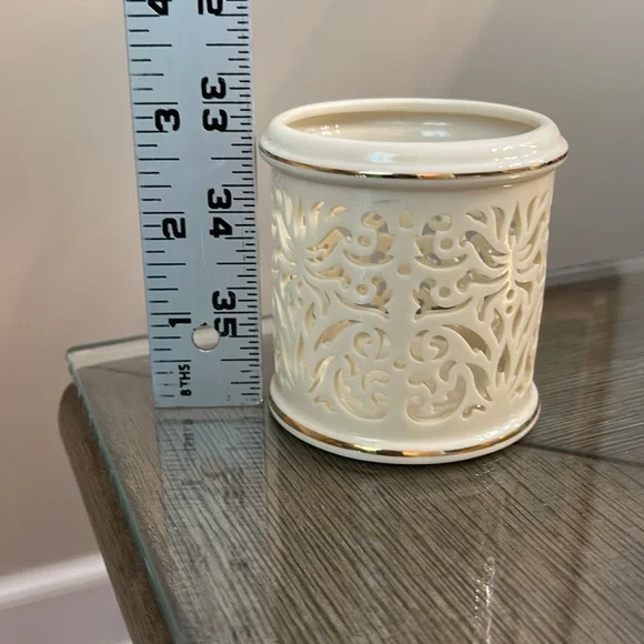 Illuminations By Lenox Collection Pierced Tealight Candle Holder with Candles - Picture 7 of 15